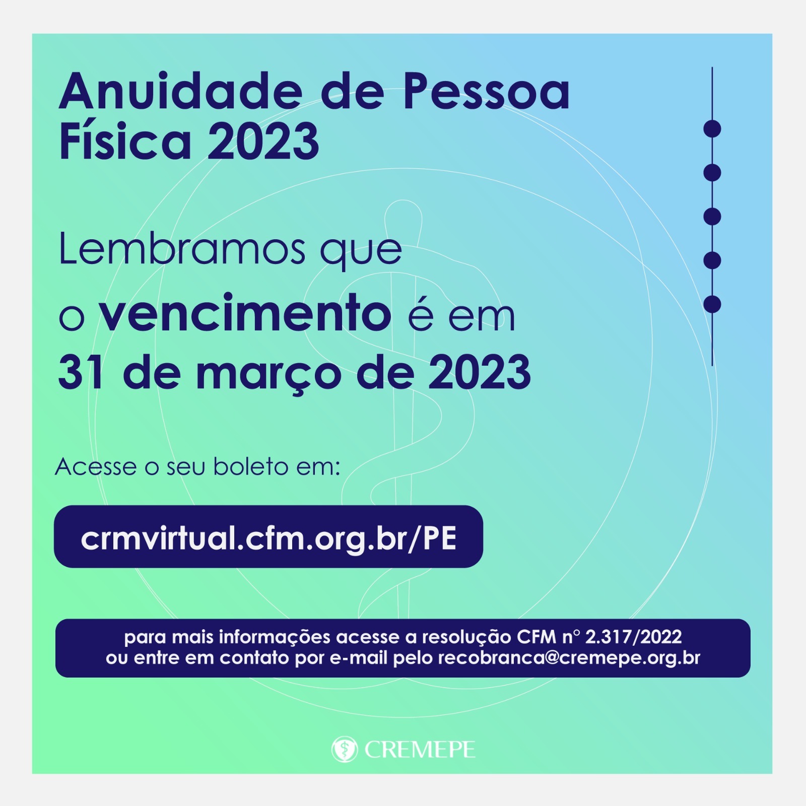 Foto com fundo verde anunciando a data de vencimento para que seja realizando o pagamento do Pessoa Física 2023